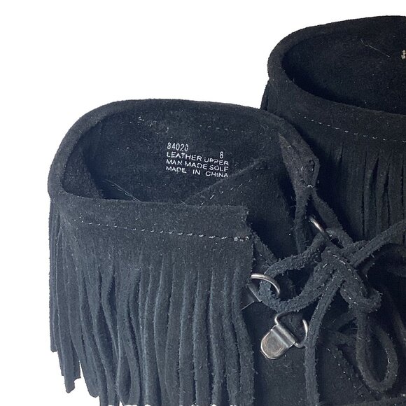 Minnie Tonka Black Suede Leather Lace Up Heels Size 8 Model #84020 Pre-Owned - Picture 7 of 12